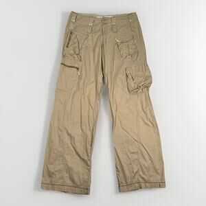 VTG Abercrombie Fitch Pants Beige Cargo Utility Paratrooper Y2K Women's Size 8